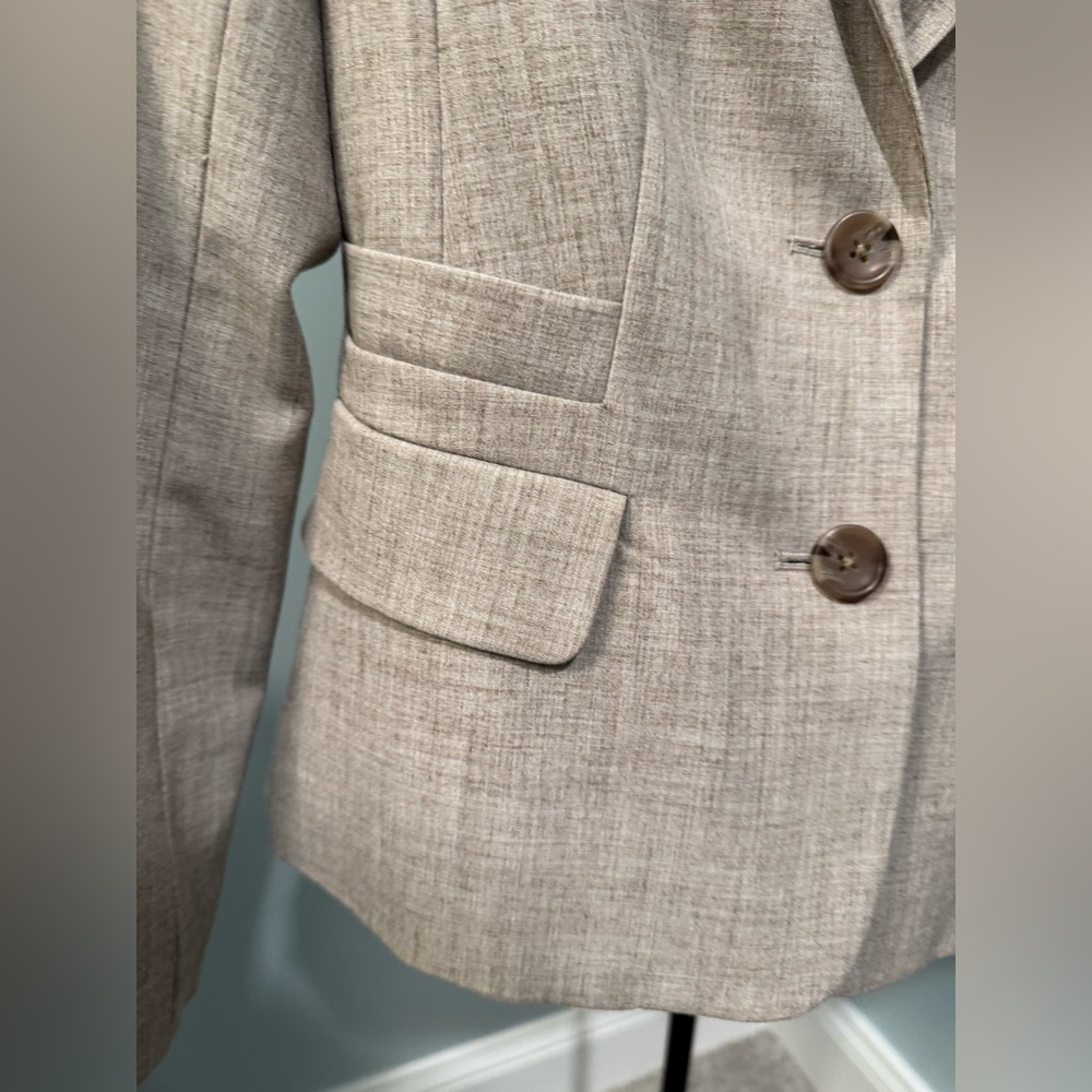 Banana Republic Blazer Light Khaki 0 0P Petite Women’s Washable - Picture 5 of 13